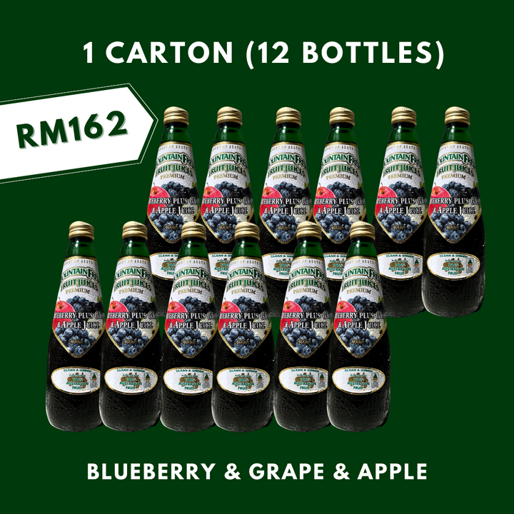 400ml Blueberry & Grape & Apple (Glass) - Mountain Fresh Fruit Juices