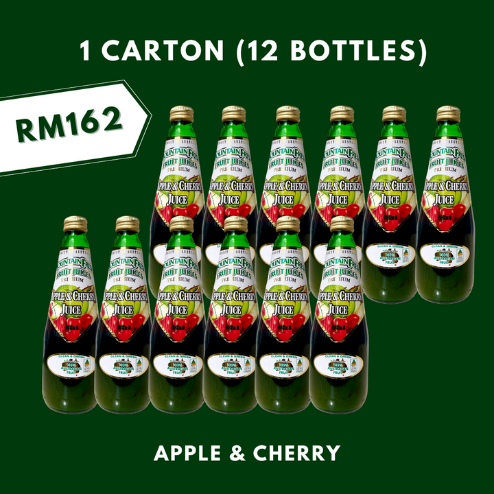 400ml Apple & Cherry (Glass) - Discount will be auto-applied at checkout - Mountain Fresh Fruit Juices